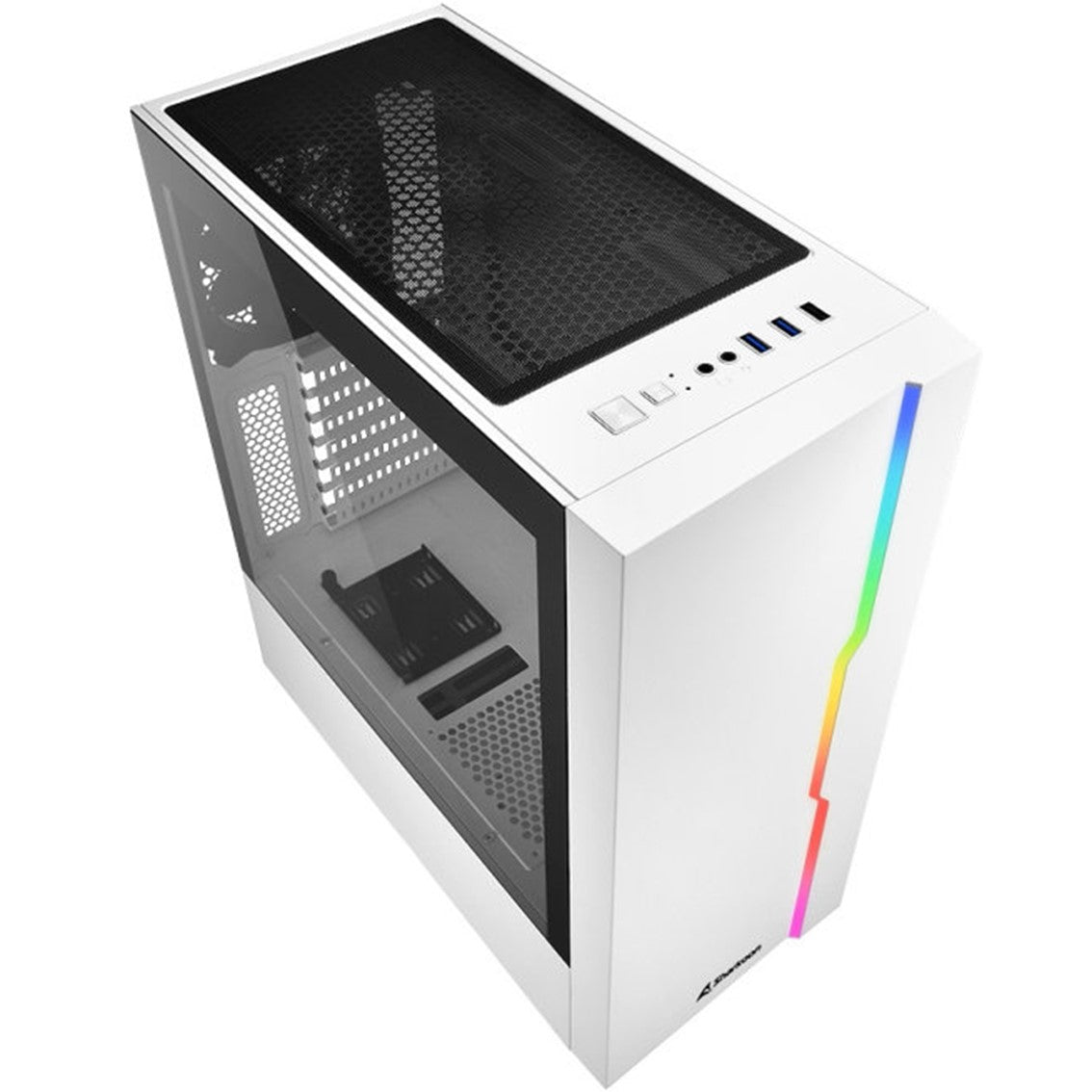 Caja sharkoon rgb slider atx 2xusb3.0 2xusb2.0 sin fuente blanco