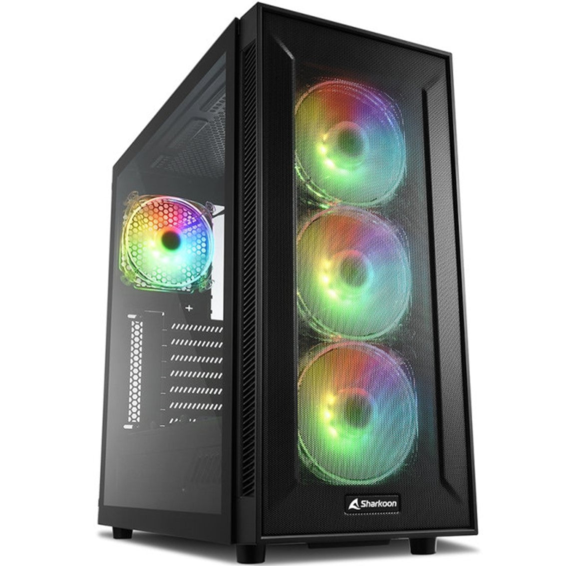 Caja sharkoon tg6m atx 2xusb3.0 2xusb2.0 sin fuente rgb