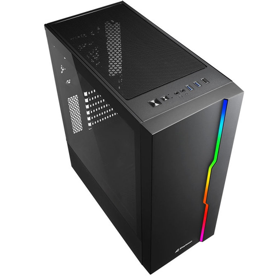 Caja sharkoon rgb slider atx 2xusb3.0 2xusb2.0 sin fuente negro