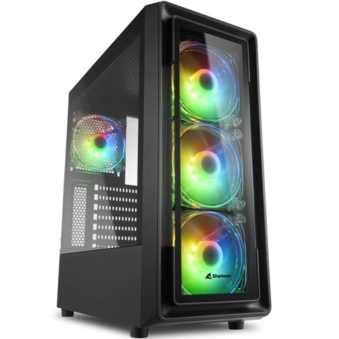 Caja sharkoon tk4 rgb atx 2xusb3.0 1xusb2.0 sin fuente negro