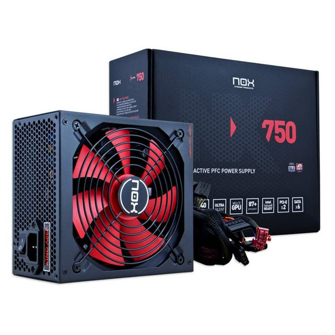 Fuente alimentacion nox nx750 gaming atx 750w negro