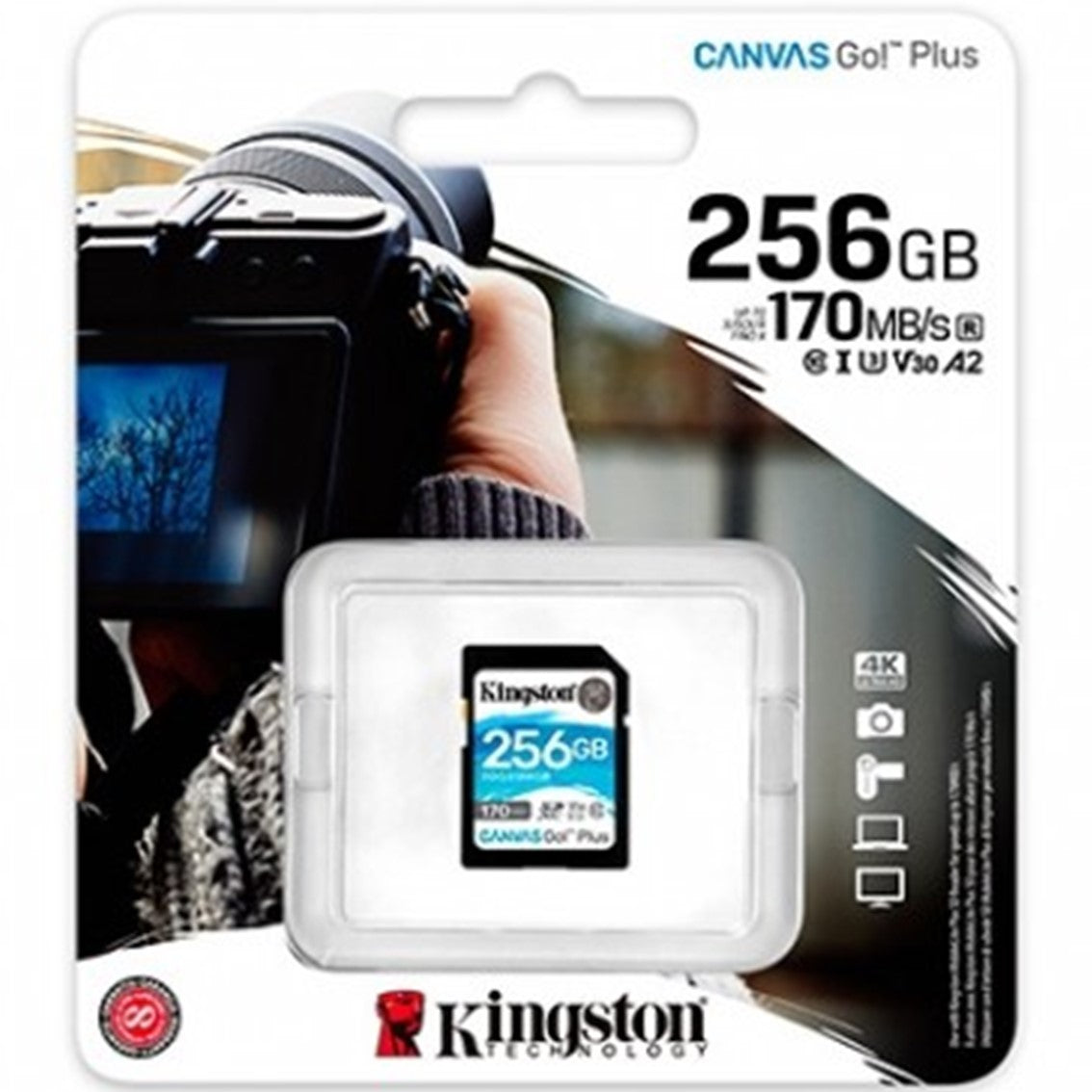 Memoria sdxc 256gb kingston canvas go uhs - i cl1 r: 170mb - s  w:90mb - s