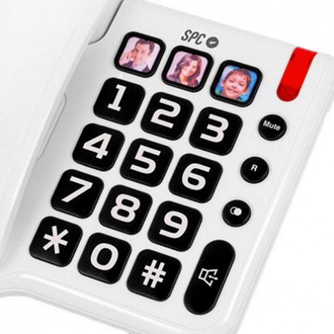 Telefono fijo spc comfort numbers blanco manos libres -  teclas grandes -  tecla r - 10 memo.indire