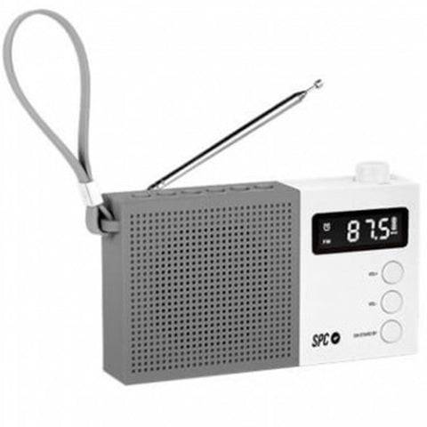 Radio despertador spc jetty max blanco pantalla led -  reloj -  alarma -  fm -  50 emisoras -  aux in