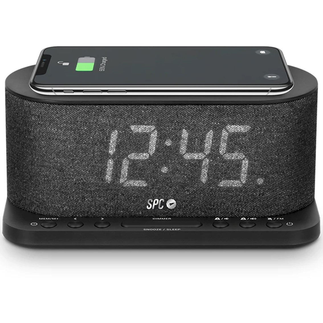 Radio despertador spc gisli negro pantalla led -  2xalarmas -  radio fm -  m.sleep -  carga wireless