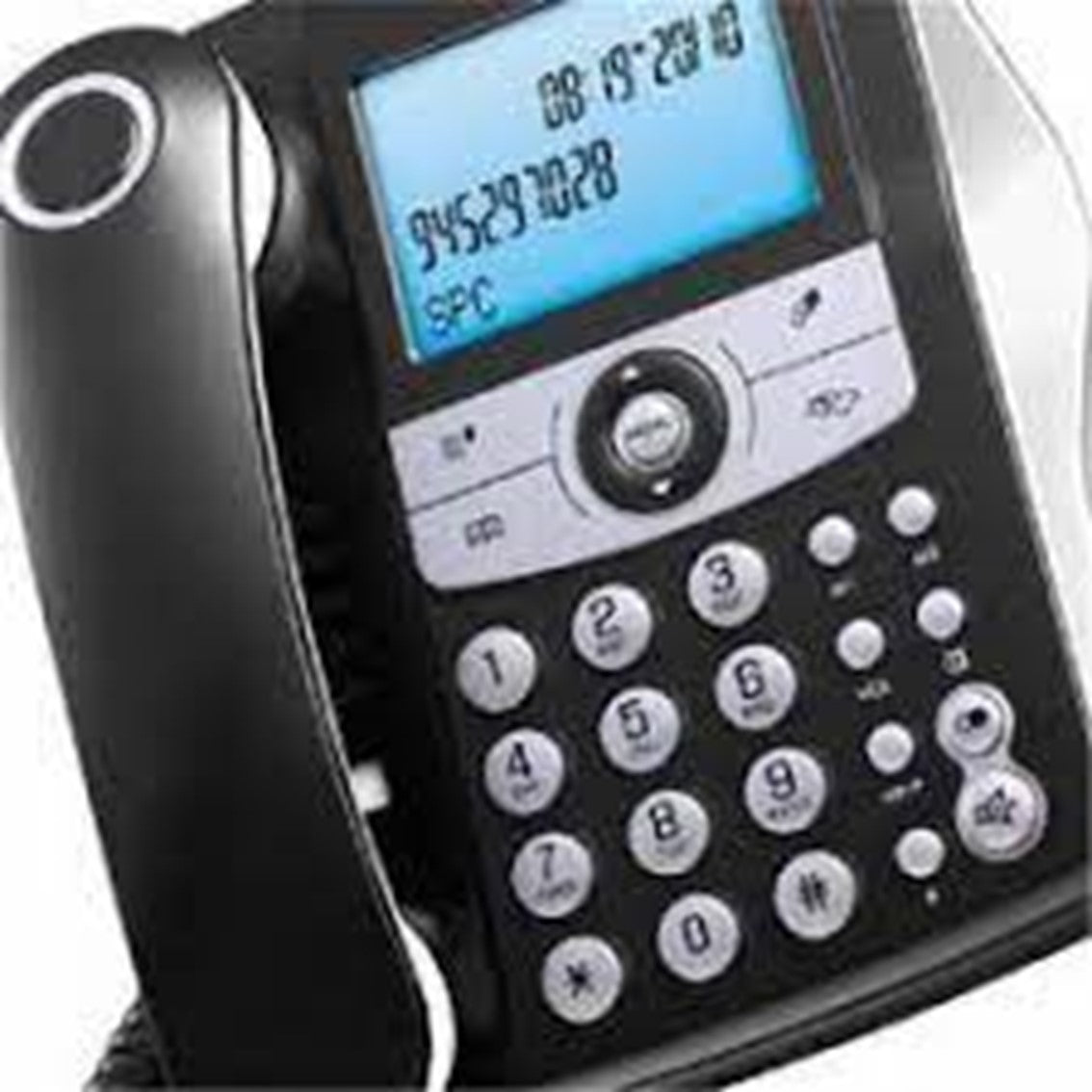 Telefono fijo spc elegance id negro pantalla ilum. -  8 melodias -  70 memorias -  manos libres