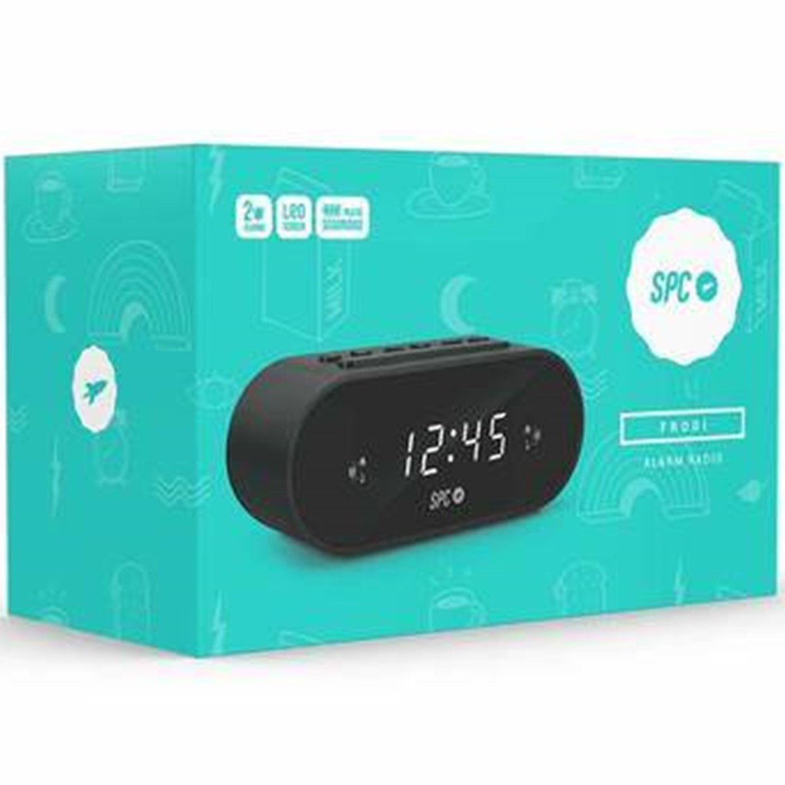 Radio despertador spc frodi negro pantalla led -  2xalarmas config. -  10xmemo.fm -  m.sleep