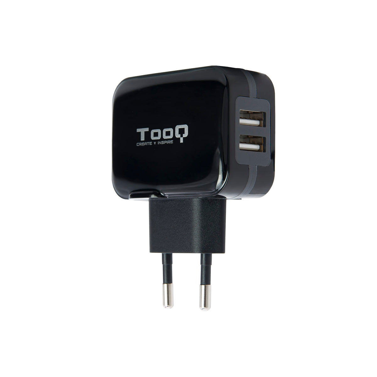 Cargador pared tooq usb tqwc - 1s02 2xusb 3.4 a(total) ai - tech negro