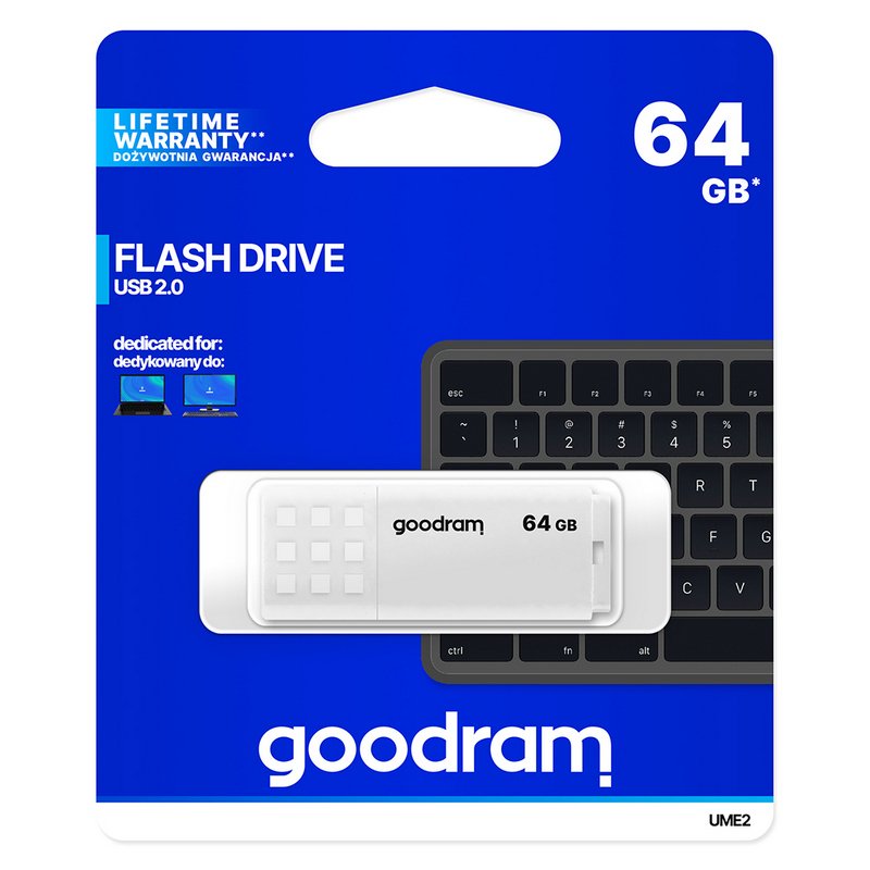 Usb 2.0 goodram 64gb ume2 blanco