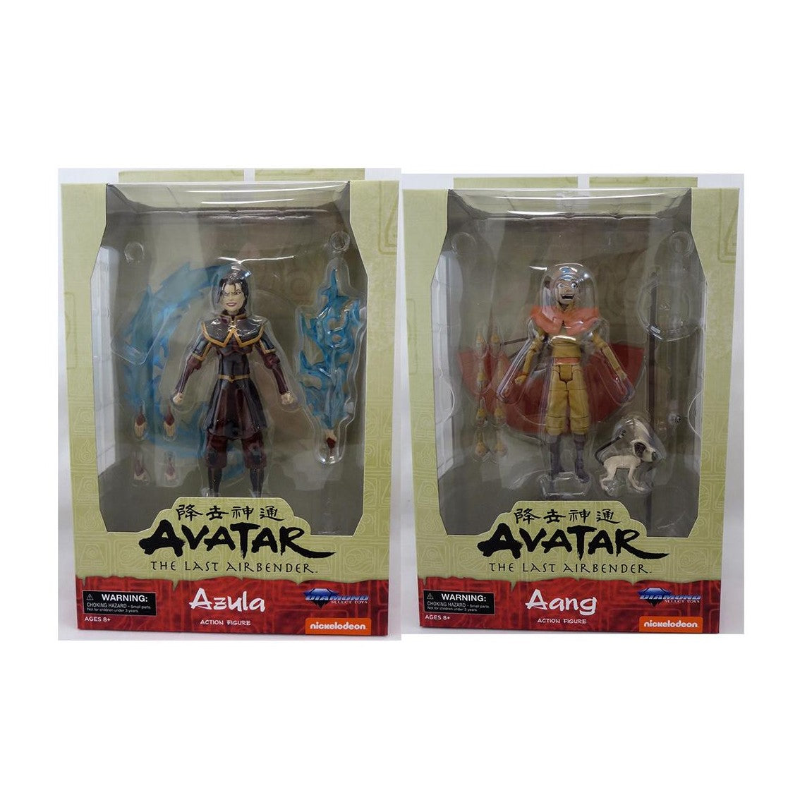Surtido figuras diamond collection avatar the last airbender aang & azula 6 unidades action figures series 2 18 cm