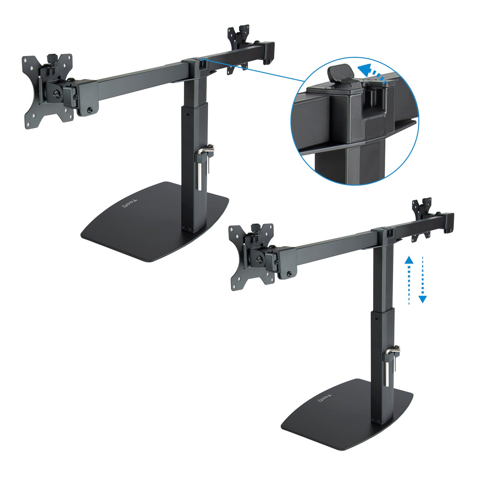 Soporte monitor de mesa tooq para 2 pantallas 17pulgadas - 27pulgadas
