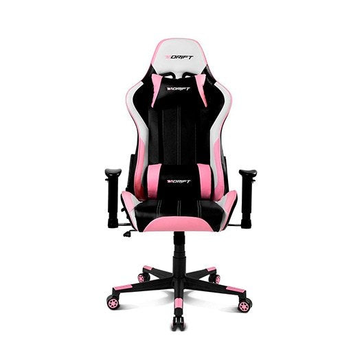 Silla gaming drift dr175 rosa incluye cojines cervical y lumbar