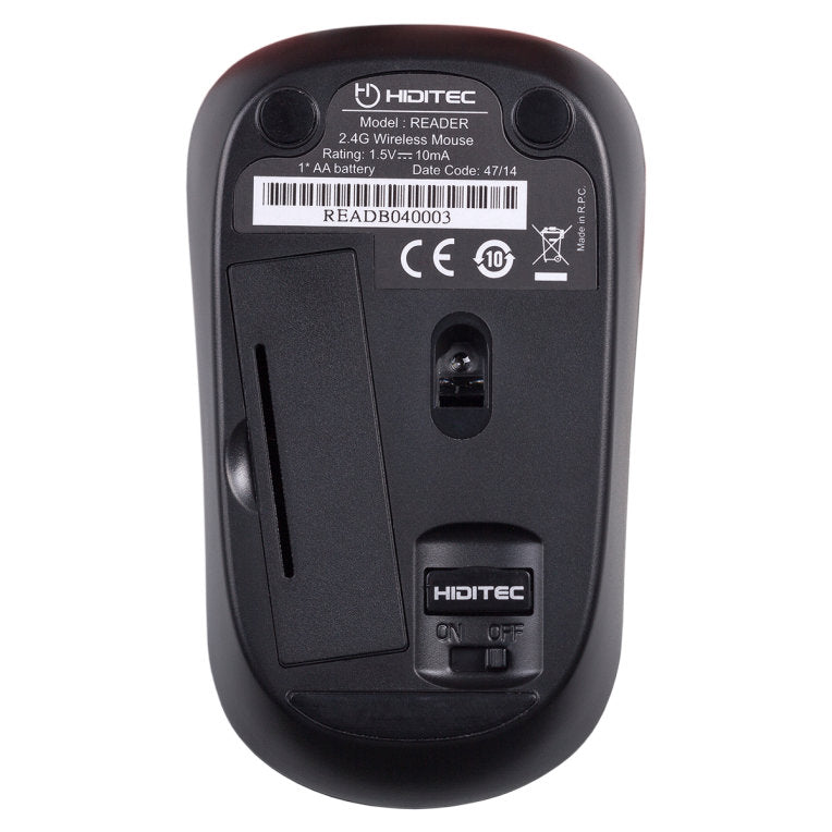 Mouse raton hiditec inalambrico reader -  negro ( sensor avago a3000 )