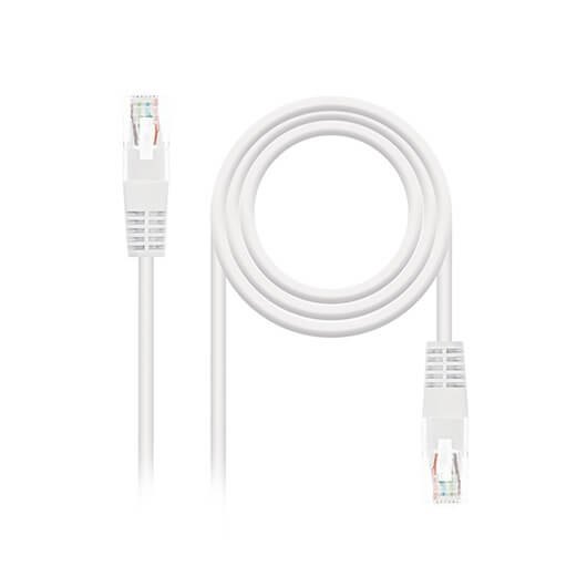 Latiguillo cable red  network utp cat6 rj45 nanocable 0.5m blanco