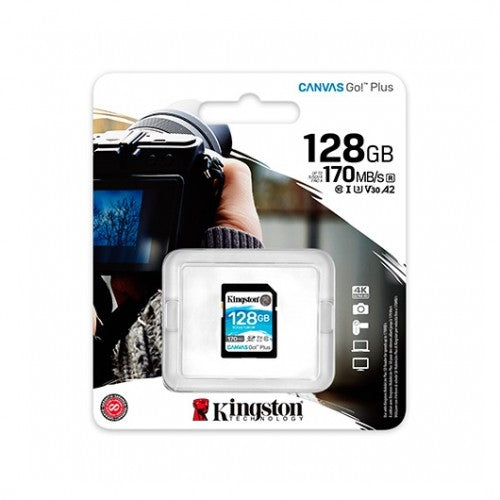 Tarjeta memoria sdxc 128gb kingston canvas go uhs - i cl10 r: 170mb - s  w:90mb - s