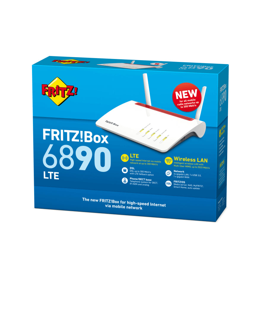 Modem router fritz! box wireless 2g - 3g - 4g 6890 lte