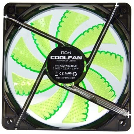 Ventilador caja nox cool fan led 120mm negro led verde