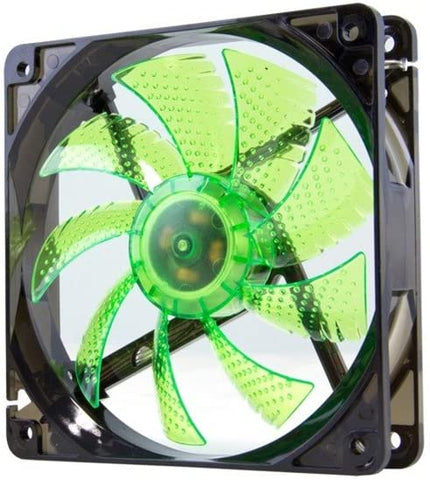 Ventilador caja nox cool fan led 120mm negro led verde