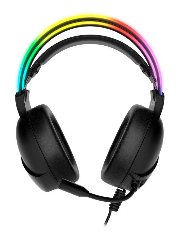 Auriculares micro krom klaim diadema -  usb 2xjack 3.5mm -  rgb