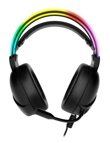 Auriculares micro krom klaim diadema -  usb 2xjack 3.5mm -  rgb