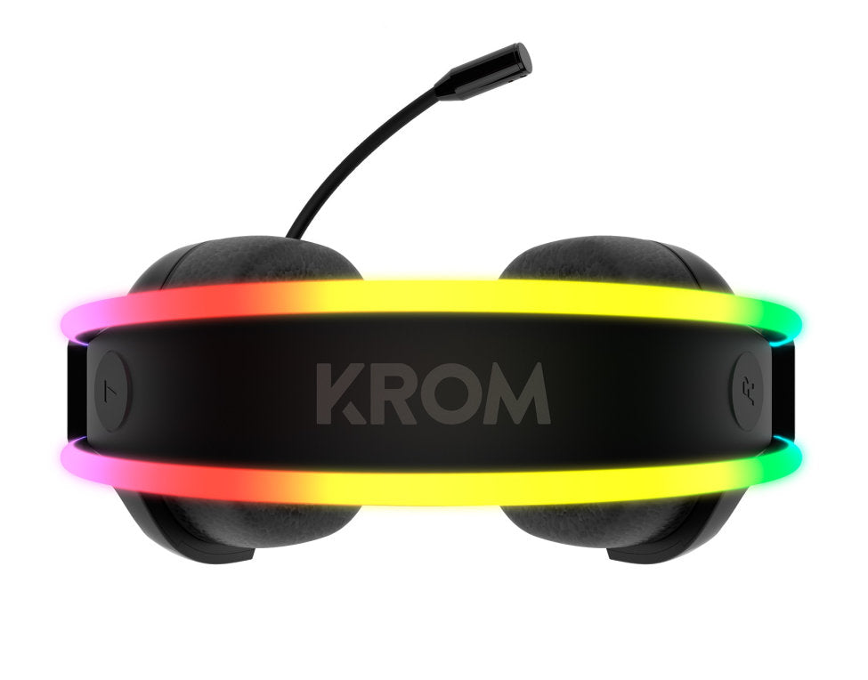 Auriculares micro krom klaim diadema -  usb 2xjack 3.5mm -  rgb