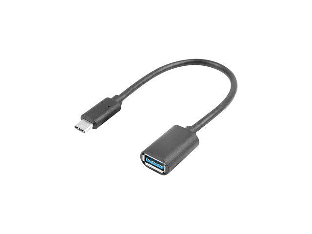 Adaptador usb lanberg usb tipo c m 3.1 a usb tipo a h 15cm otg negro