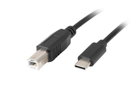 Cable usb lanberg usb tipo c m a usb tipo b m 2.0 1.8m ferrita negro