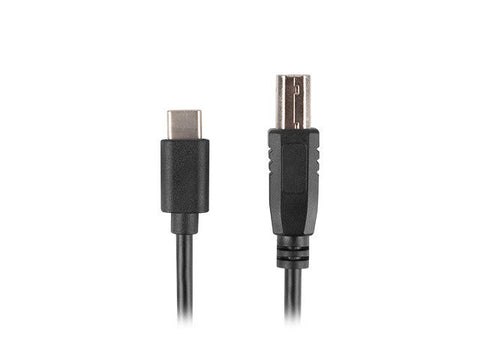 Cable usb lanberg usb tipo c m a usb tipo b m 2.0 1.8m ferrita negro