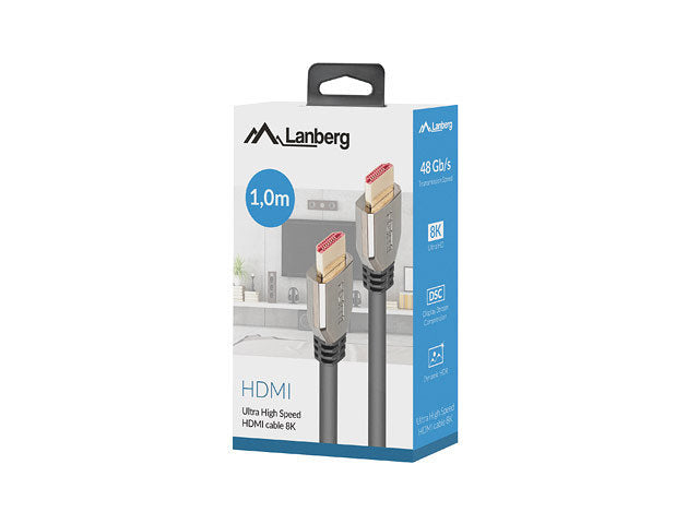 Cable hdmi lanberg m - m v2.1 8k 60hz 1m negro