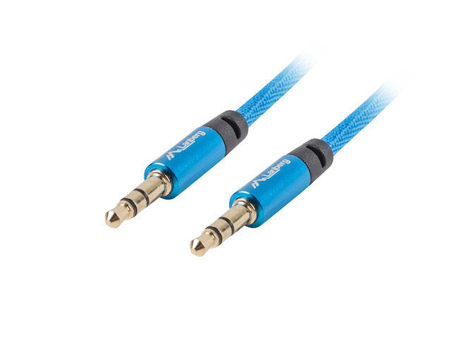 Cable minijack lanberg 3.5mm m - m 3 pin 3m premium azul