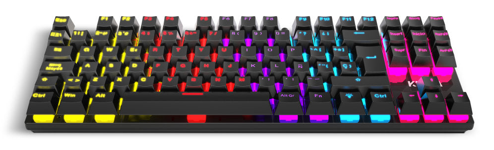 Teclado gaming krom kasic tkl rainbow rgb red switch usb