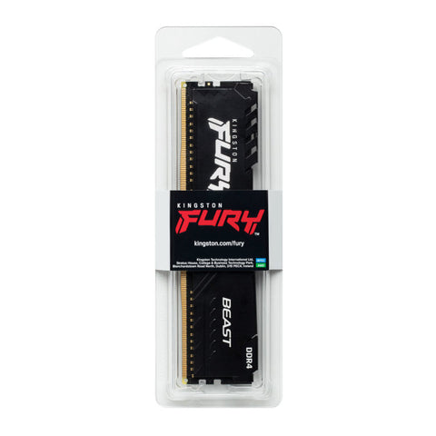 Memoria ram ddr4 16gb kingston - 3200mhz - pc4 - 25600 - fury beast rgb - negro - 1.2v