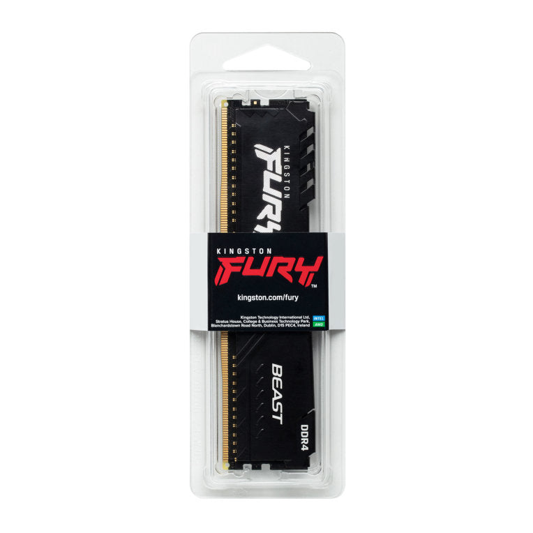 Memoria ram ddr4 8 gb kingston - 3200mhz - pc4 - 25600 - fury beast - negro