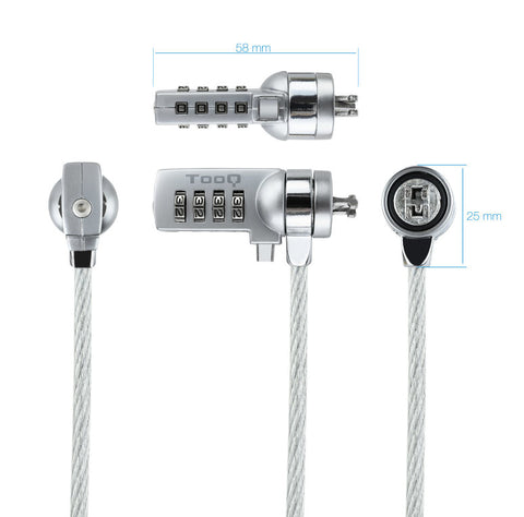 Cable seguridad tooq combinacion 1.5m