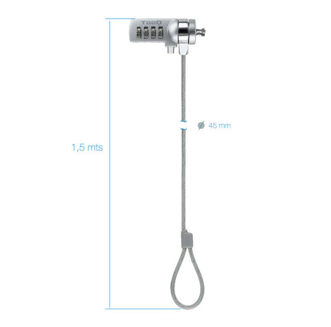 Cable seguridad tooq combinacion 1.5m