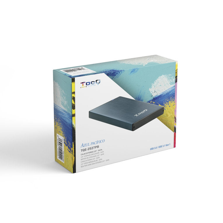 Caja externa tooq tqe - 2527pb 2.5pulgadas 9 -5 mm sata usb 3.0 - 3.1 azul