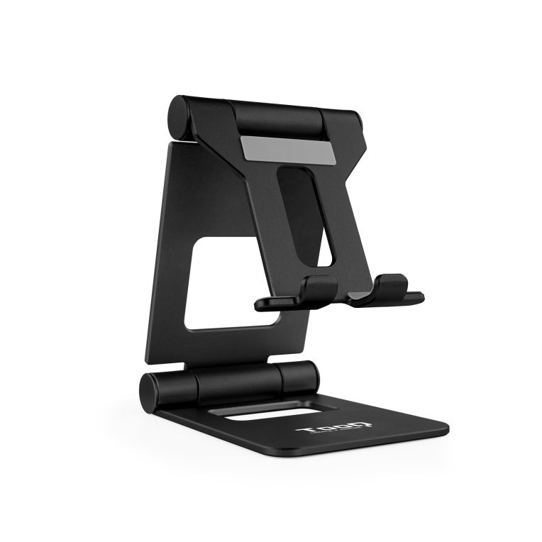 Soporte sobremesa tooq para telefono - tablet plegable slim negro