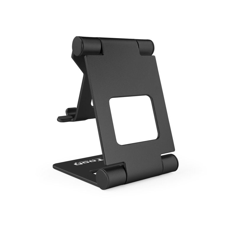 Soporte sobremesa tooq para telefono - tablet plegable slim negro