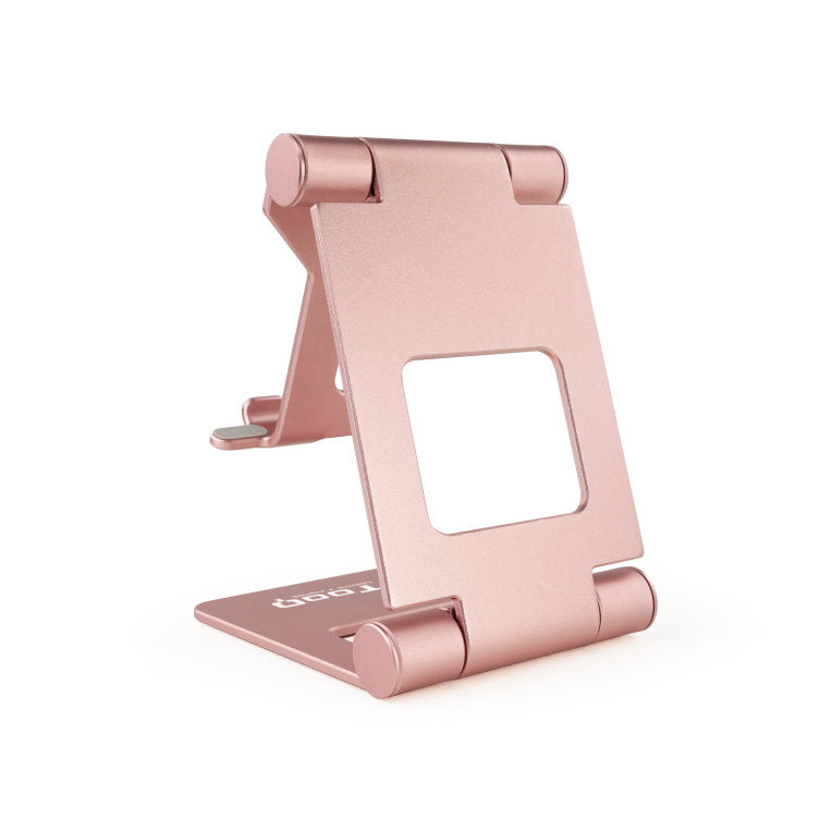 Soporte sobremesa tooq para telefono - tablet plegable slim rosa