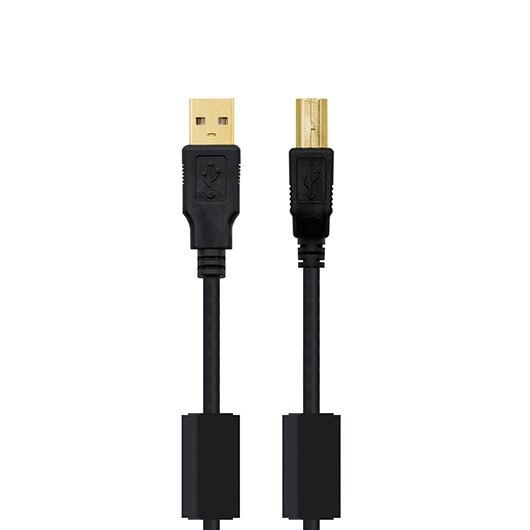 Cable ferrita usb tipo a a usb tipo b nanocable 2m negro macho a macho