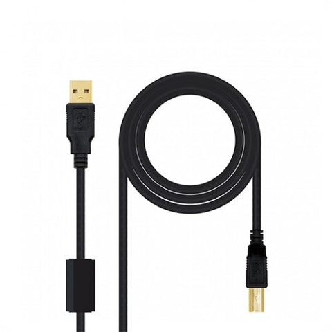 Cable ferrita usb tipo a a usb tipo b nanocable 2m negro macho a macho