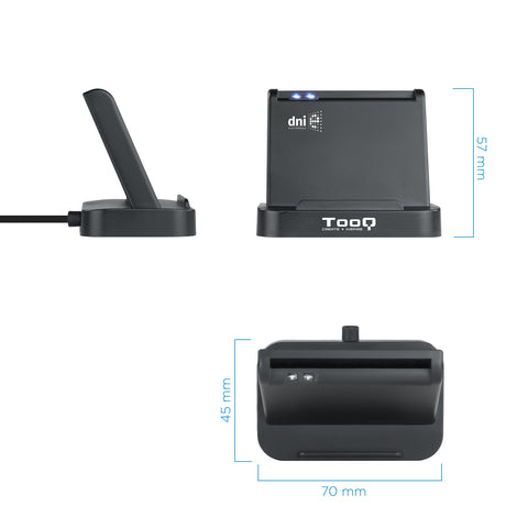 Lector de tarjetas externo tooq tqr - 220b dnie vision usb 2.0 negro