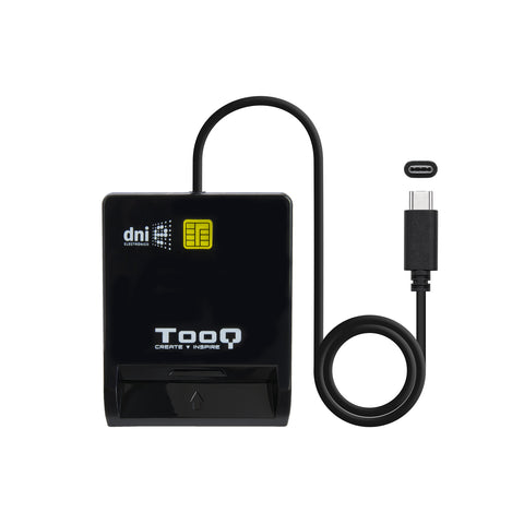 Lector de tarjetas externo tooq tqr - 211b dnie sim usb - c negro