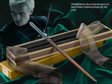 Replica the noble collection harry potter varita de draco malfoy caja olivander