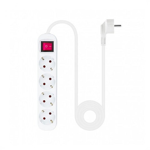 Regleta 4 tomas 1.4m con interruptor nanocable blanco 4 tomas -  250v -  proteccion