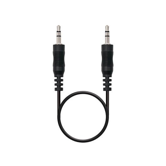 Cable audio jack - 3.5m a jack - 3.5m nanocable 0.3m -  macho - macho -  negro