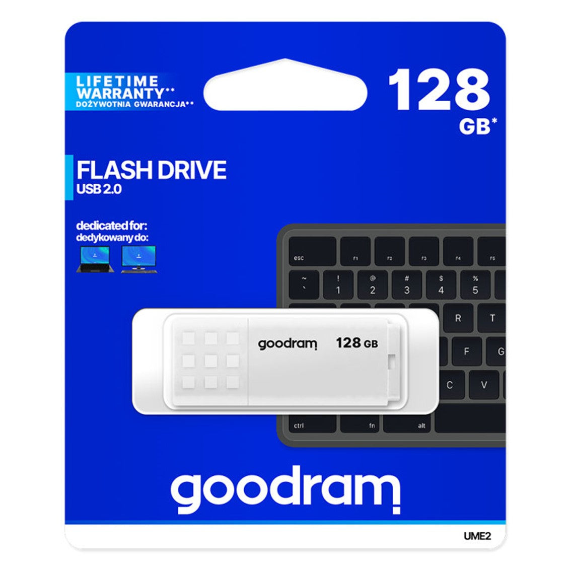 Memoria usb 2.0 goodram 128gb ume2 blanco