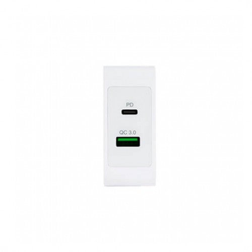 Cargador doble usb tipo c pd + usb tipo a qc3.0 tooq blanco usb tipo c pd - usb tipo a qc3.0 - 48w -  blanco