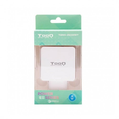 Cargador doble usb tipo c pd + usb tipo a qc3.0 tooq blanco usb tipo c pd - usb tipo a qc3.0 - 48w -  blanco