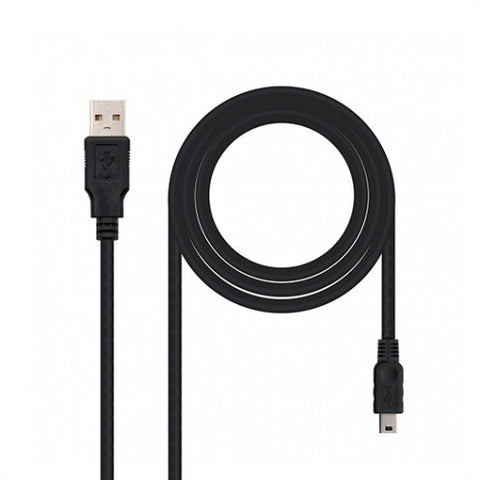 Cable usb tipo a 2.0 a mini usb 5 pin nanocable 0.5m negro macho - macho